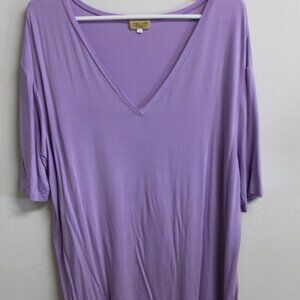 Piko 1988 Lavender Loose Fit V-Neck Shirt Size Medium